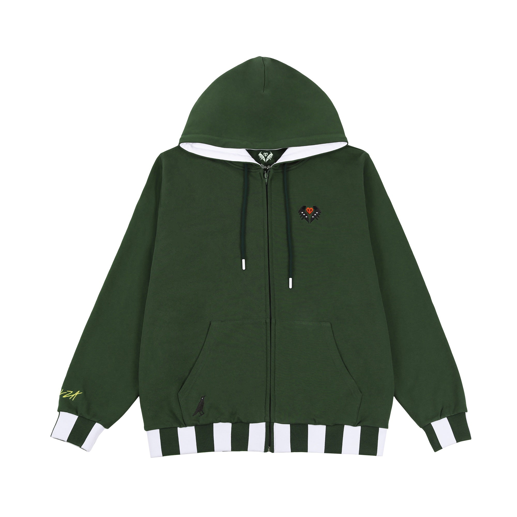 Green Hardcore Zip Up Hoodie