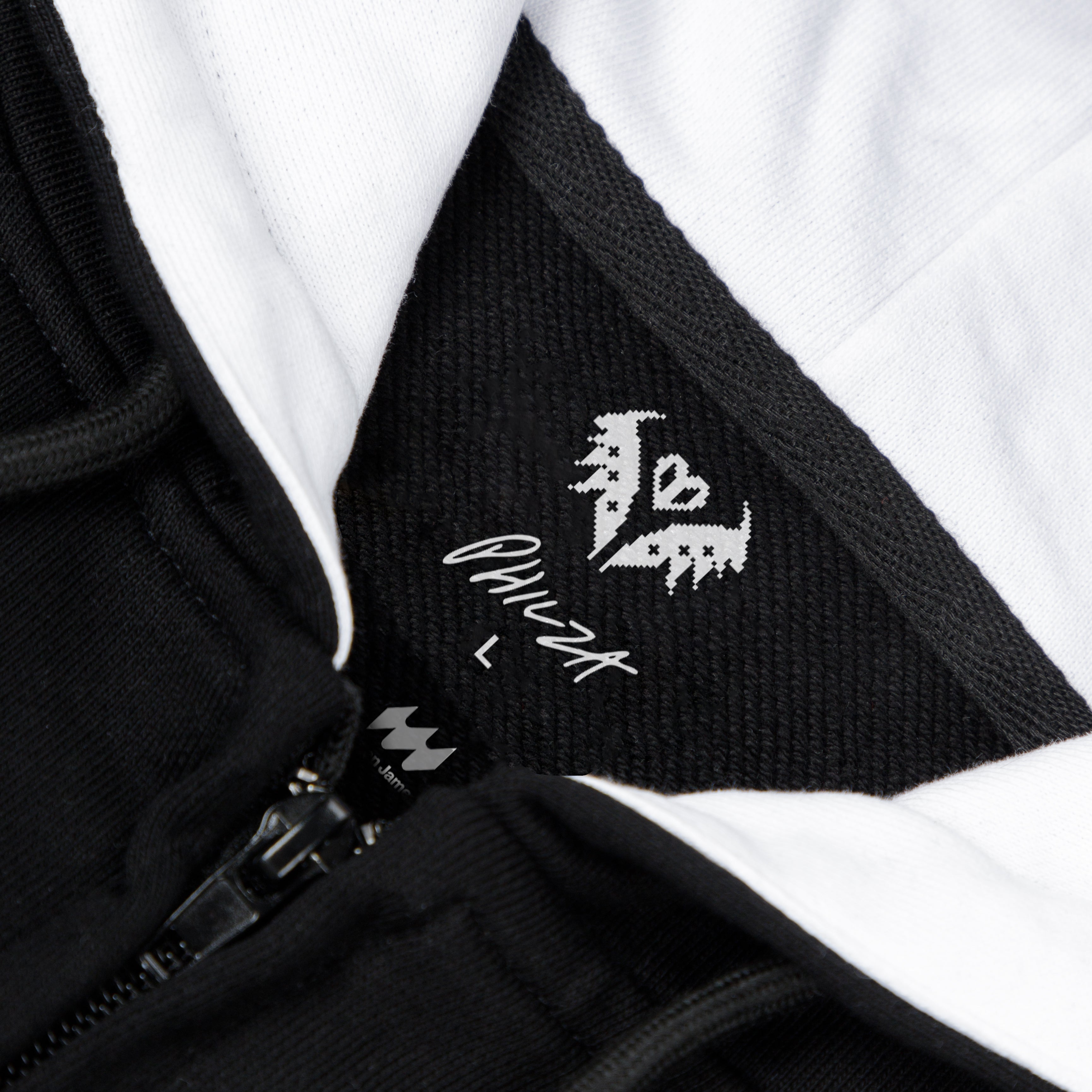 Black Hardcore Zip Up Hoodie