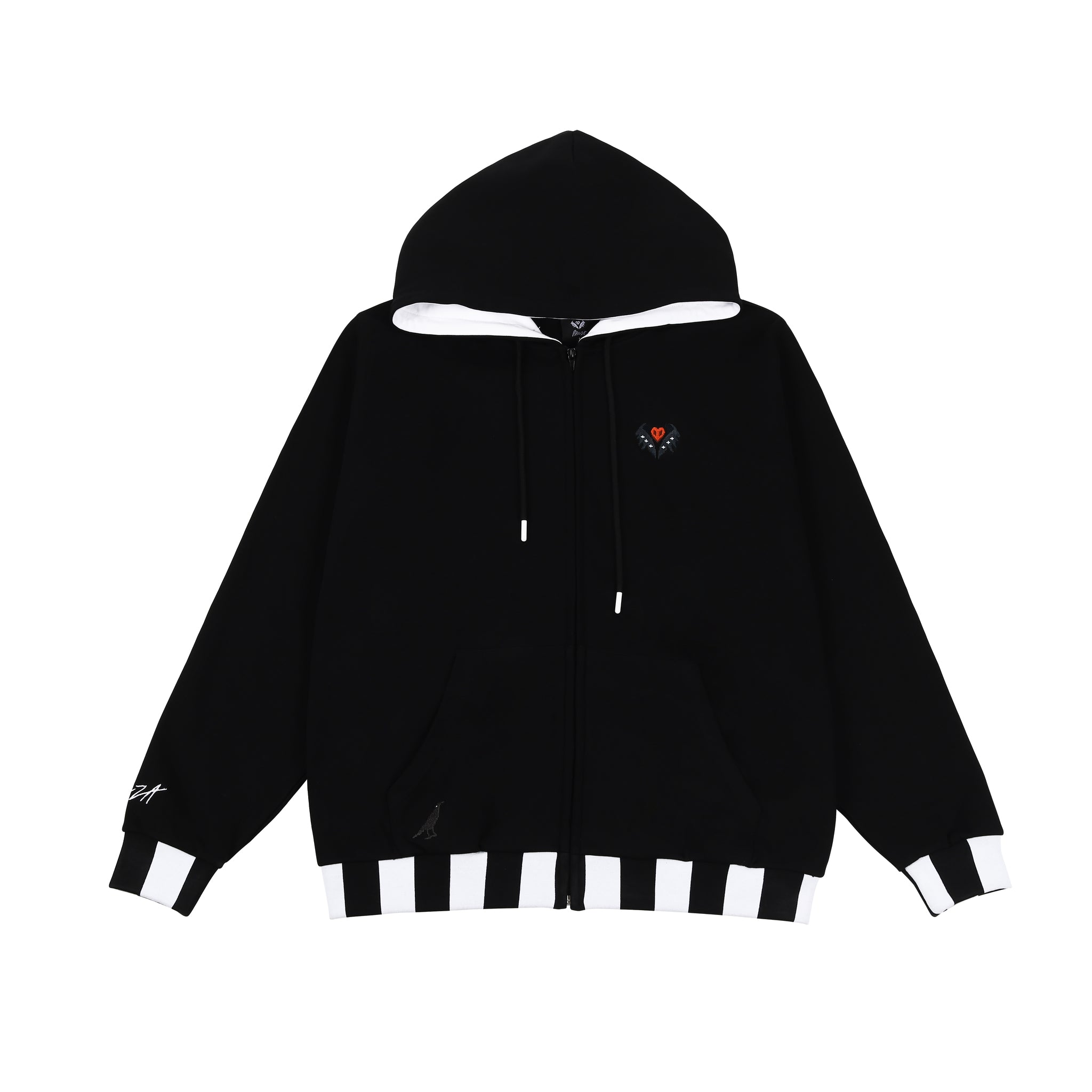 Hardcore Heart Black Zip-Up Hoodie